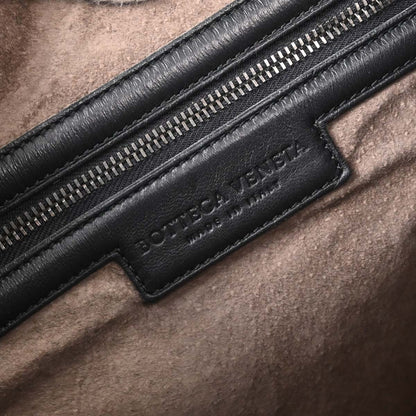 Bottega Veneta Black Lambskin Intrecciato Hobo Handbag