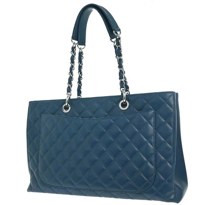 Chanel Blue Caviar Skin Grand Shopping Tote GST XL Chain Handbag
