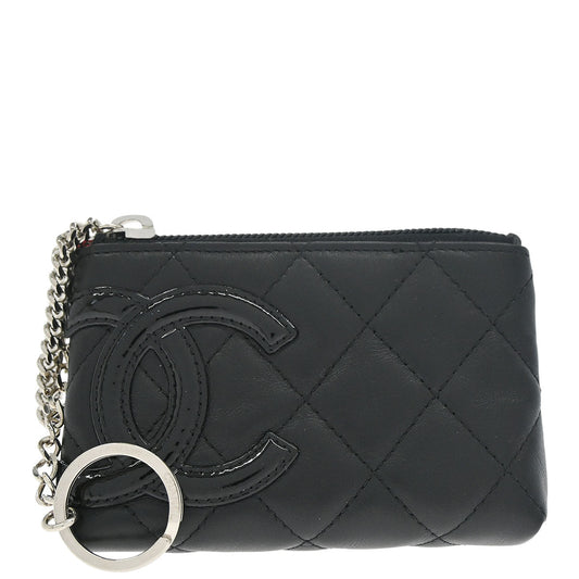 Chanel 2012 Black Calfskin Cambon Ligne Pouch Bag Charm