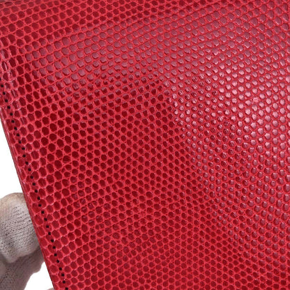Chanel * 1989-1991 Red Lizard Turnlock Mini Full Flap Shoulder Bag