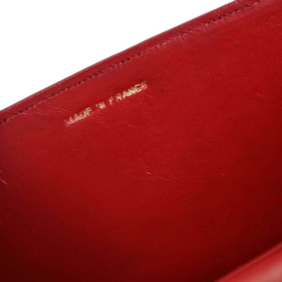 Chanel * 1989-1991 Red Lizard Turnlock Mini Full Flap Shoulder Bag