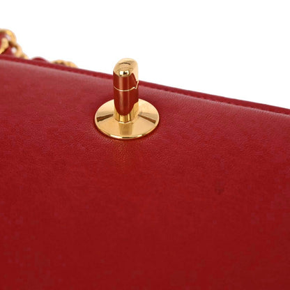 Chanel * 1989-1991 Red Lizard Turnlock Mini Full Flap Shoulder Bag