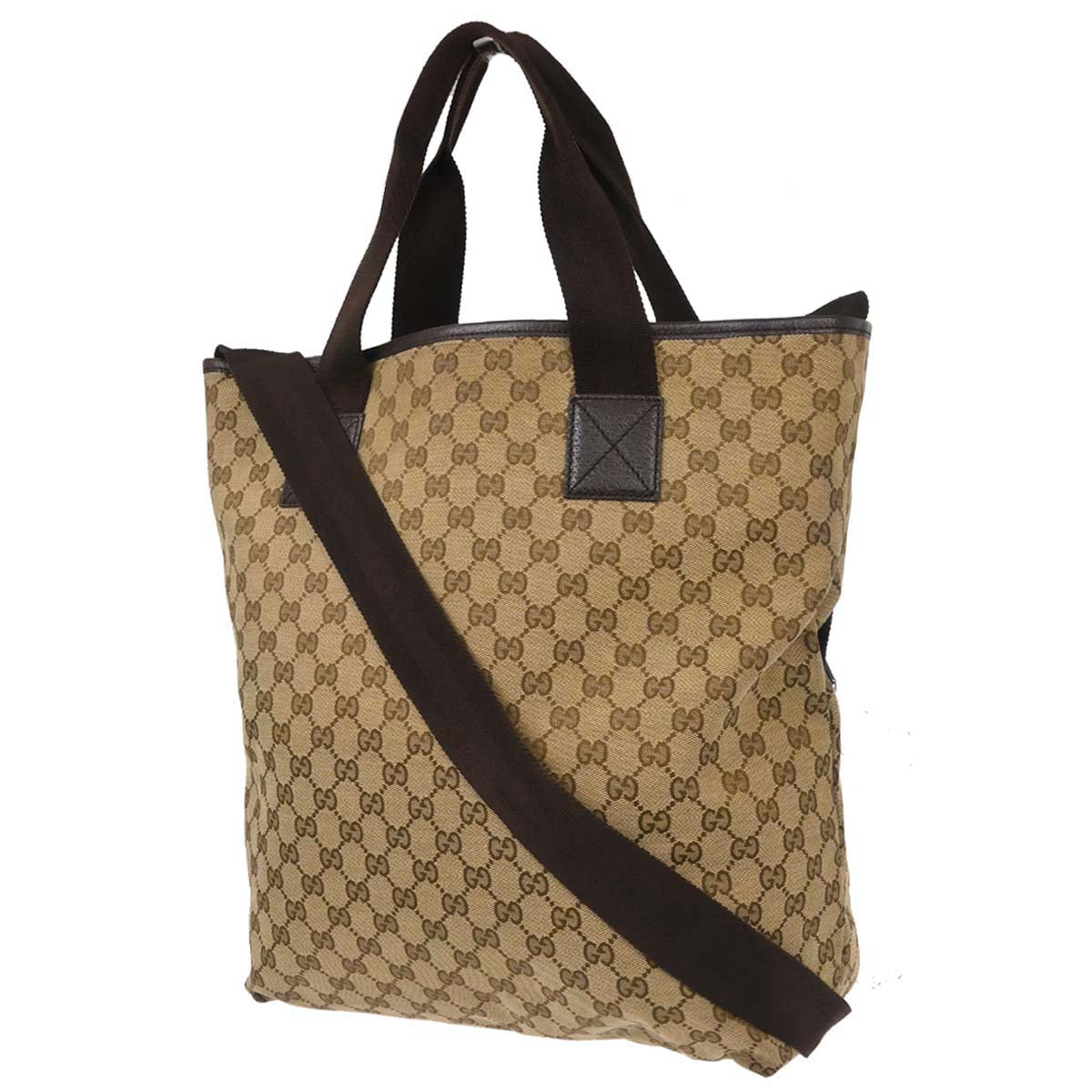 Gucci Beige Canvas GG 2way Shoulder Tote Handbag