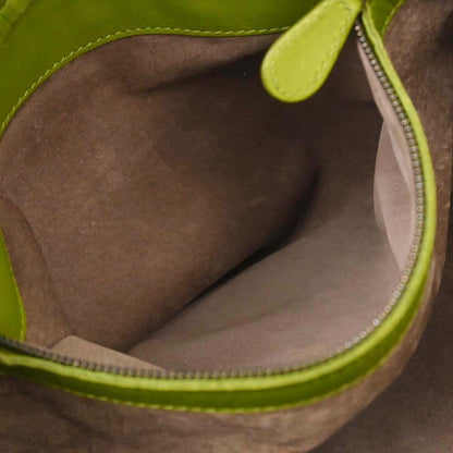 Bottega Veneta Green Lambskin Intrecciato Tote Handbag