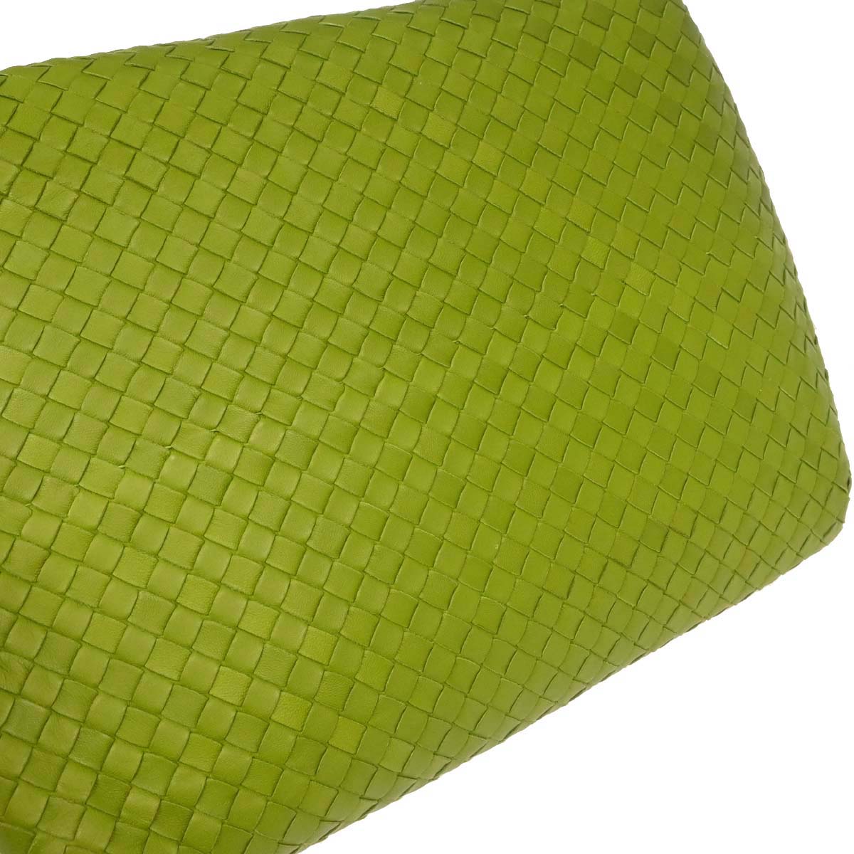 Bottega Veneta Green Lambskin Intrecciato Tote Handbag