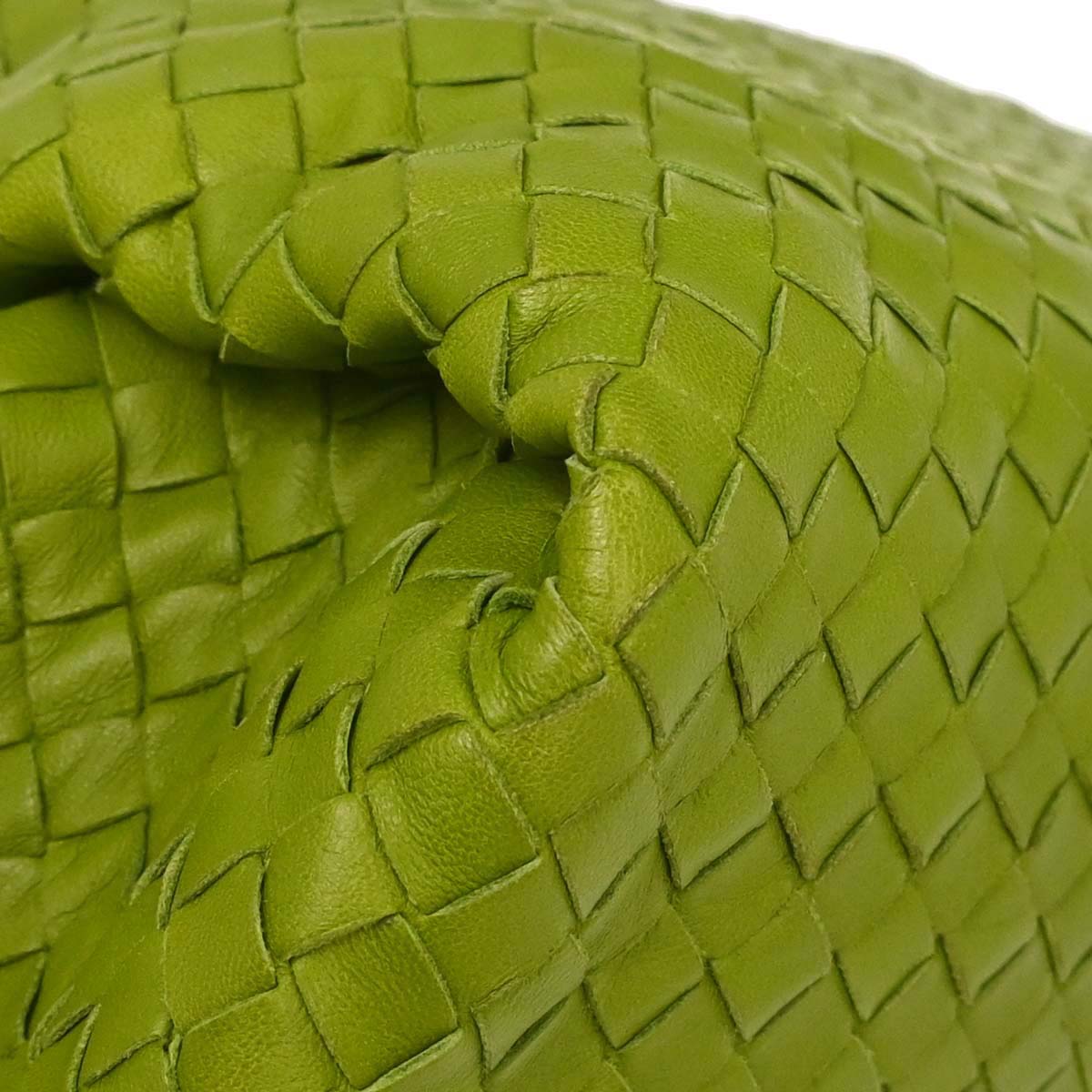 Bottega Veneta Green Lambskin Intrecciato Tote Handbag