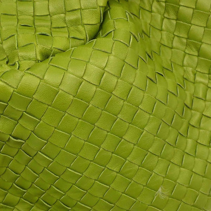 Bottega Veneta Green Lambskin Intrecciato Tote Handbag
