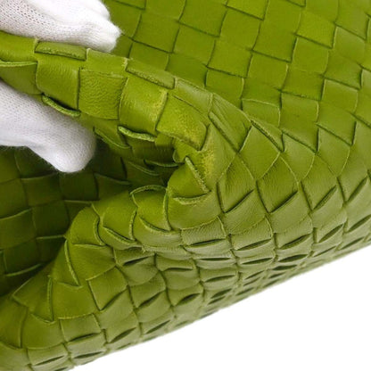 Bottega Veneta Green Lambskin Intrecciato Tote Handbag