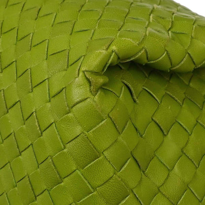 Bottega Veneta Green Lambskin Intrecciato Tote Handbag