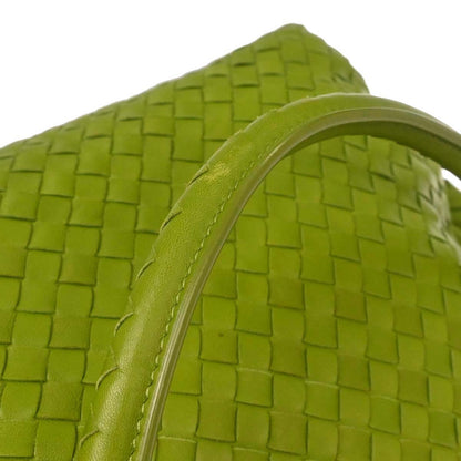 Bottega Veneta Green Lambskin Intrecciato Tote Handbag