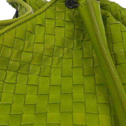 Bottega Veneta Green Lambskin Intrecciato Tote Handbag