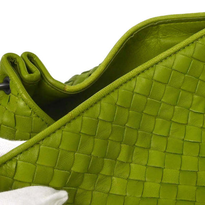 Bottega Veneta Green Lambskin Intrecciato Tote Handbag