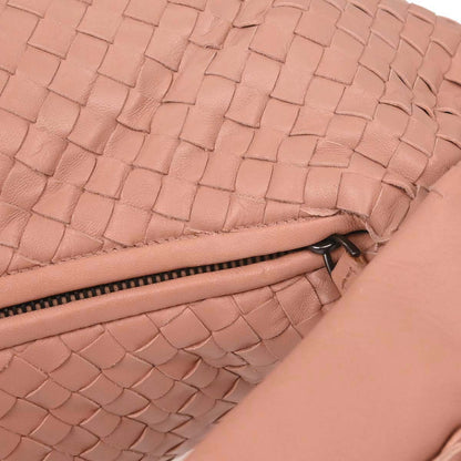 Bottega Veneta Pink Beige Lambskin Intrecciato Hobo Handbag