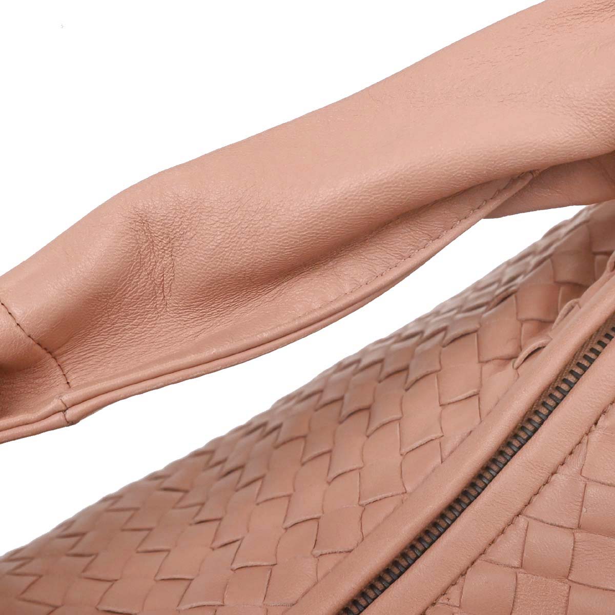 Bottega Veneta Pink Beige Lambskin Intrecciato Hobo Handbag
