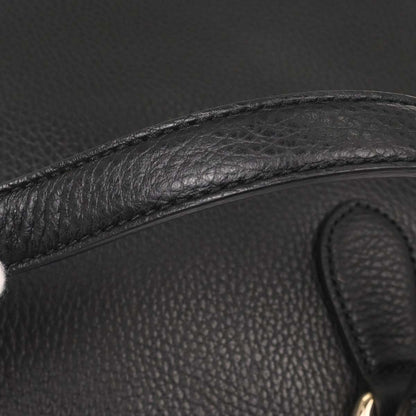 Gucci Black Leather Bamboo Tassel Tote 2way Shoulder Handbag