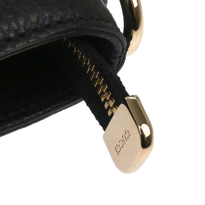 Gucci Black Leather Bamboo Tassel Tote 2way Shoulder Handbag