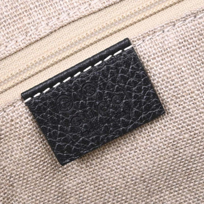 Gucci Black Leather Bamboo Tassel Tote 2way Shoulder Handbag
