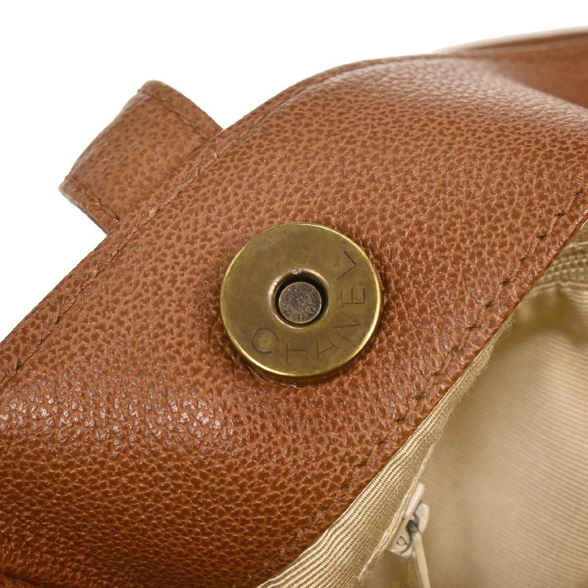 Chanel Brown Caviar Skin Tote Handbag