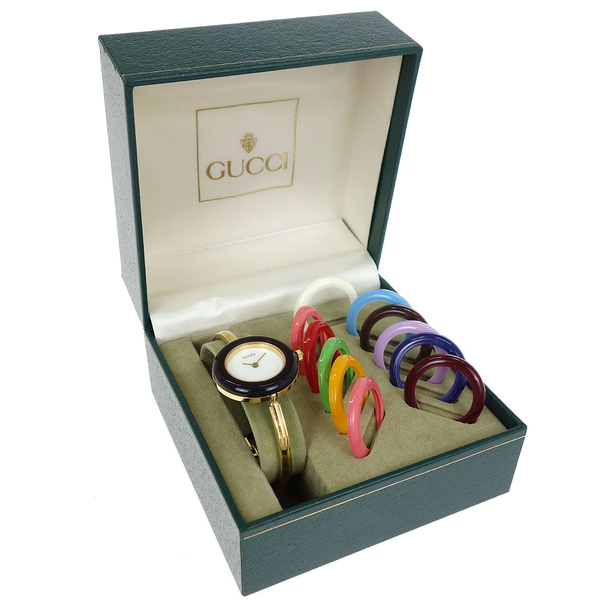 Gucci 11/12.2 Change Bezel Chameleon Quartz Watch SS #S