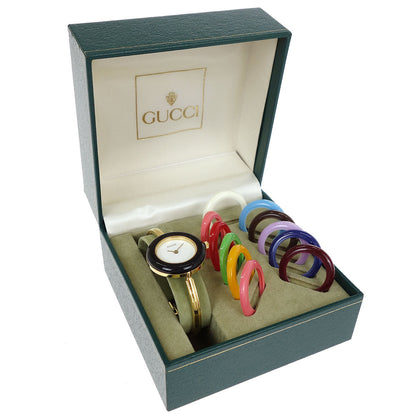 Gucci 11/12.2 Change Bezel Chameleon Quartz Watch SS #S