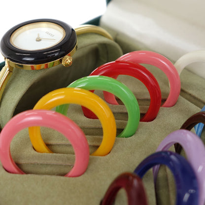 Gucci 11/12.2 Change Bezel Chameleon Quartz Watch SS #S