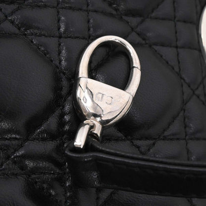 Christian Dior Black Lambskin Lady Dior Cannage 2way Shoulder Handbag