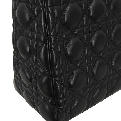 Christian Dior Black Lambskin Lady Dior Cannage 2way Shoulder Handbag