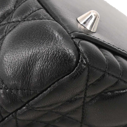 Christian Dior Black Lambskin Lady Dior Cannage 2way Shoulder Handbag