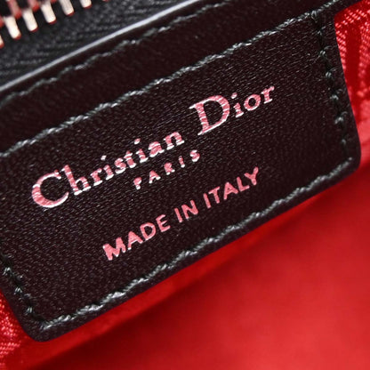 Christian Dior Black Lambskin Lady Dior Cannage 2way Shoulder Handbag