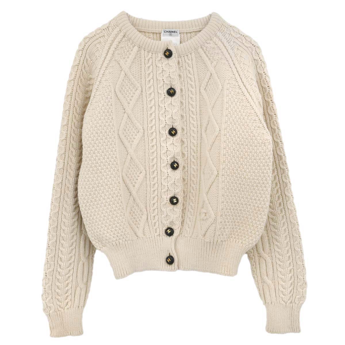 Chanel 1996 Fisherman Cardigan White #44