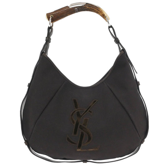 Yves Saint Laurent Brown Canvas Mombasa Medium Handbag