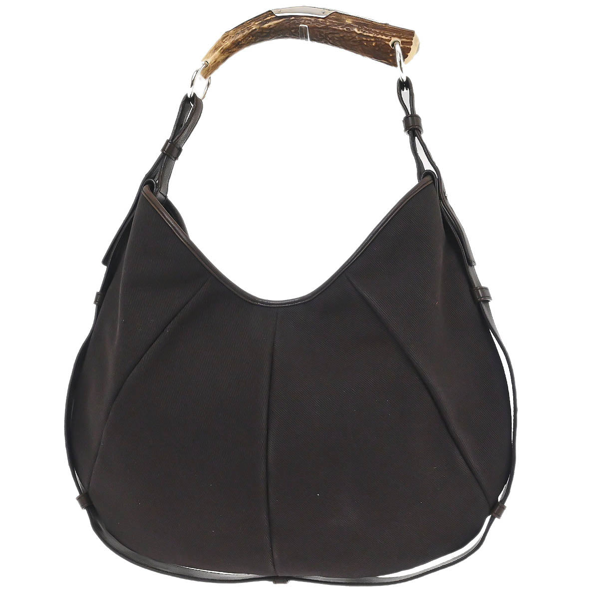 Yves Saint Laurent Brown Canvas Mombasa Medium Handbag