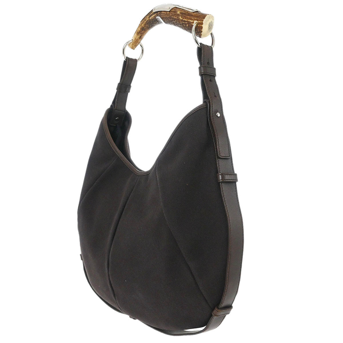 Yves Saint Laurent Brown Canvas Mombasa Medium Handbag