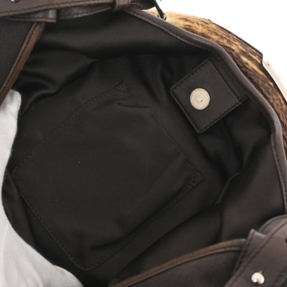 Yves Saint Laurent Brown Canvas Mombasa Medium Handbag