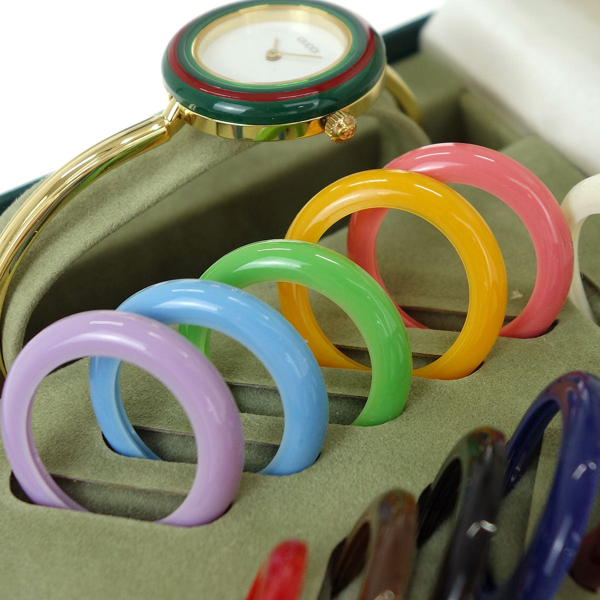 Gucci 11/12.2 Change Bezel Chameleon Quartz Watch SS