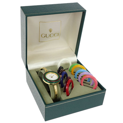 Gucci 11/12.2 Change Bezel Chameleon Quartz Watch SS