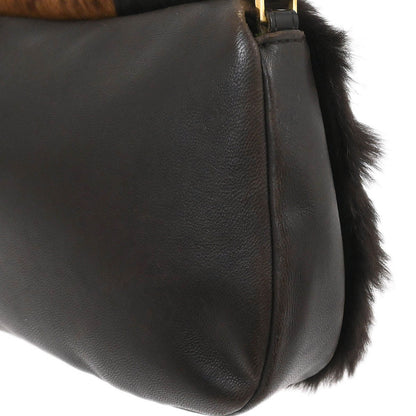 Christian Dior * Brown Fur Malice Handbag