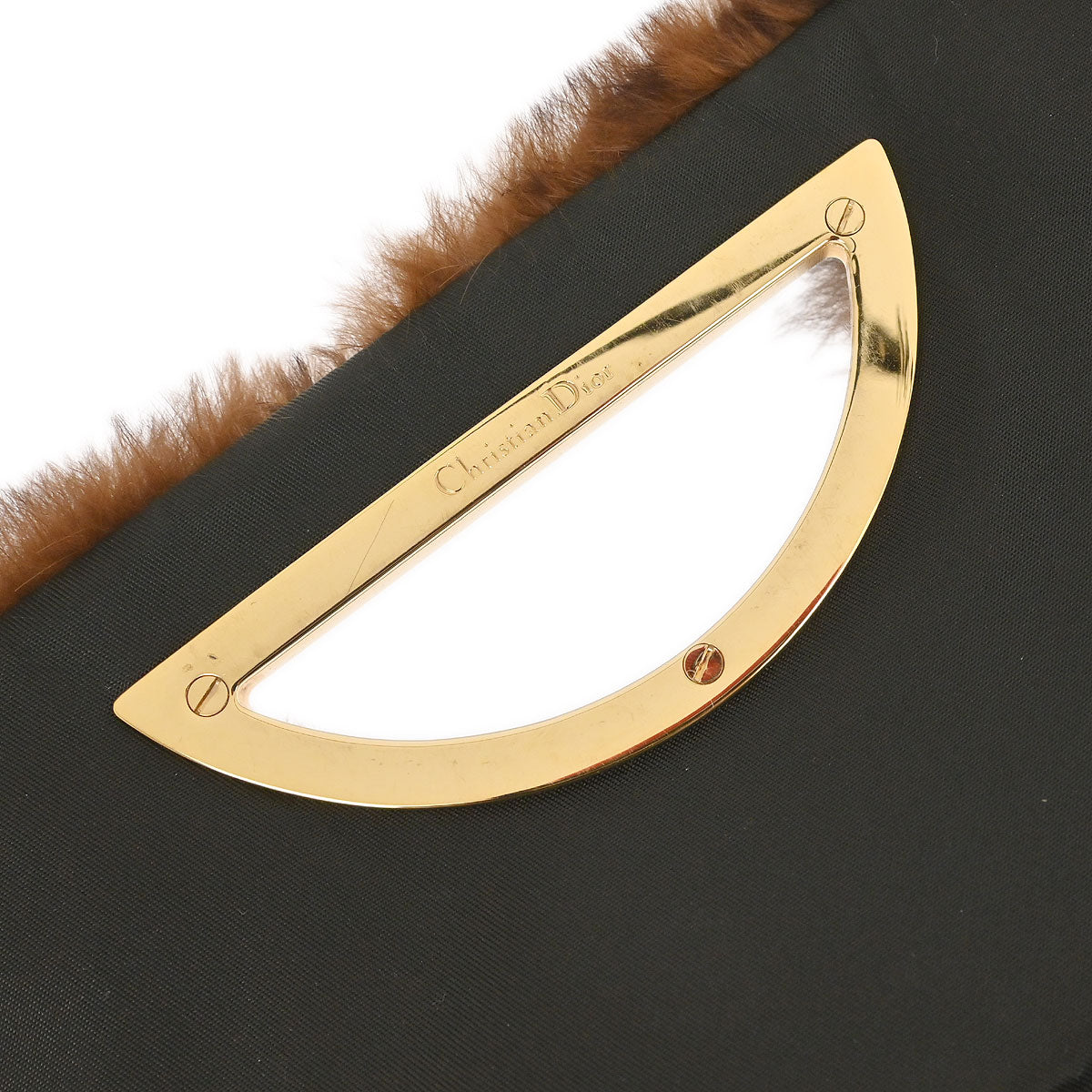 Christian Dior * Brown Fur Malice Handbag
