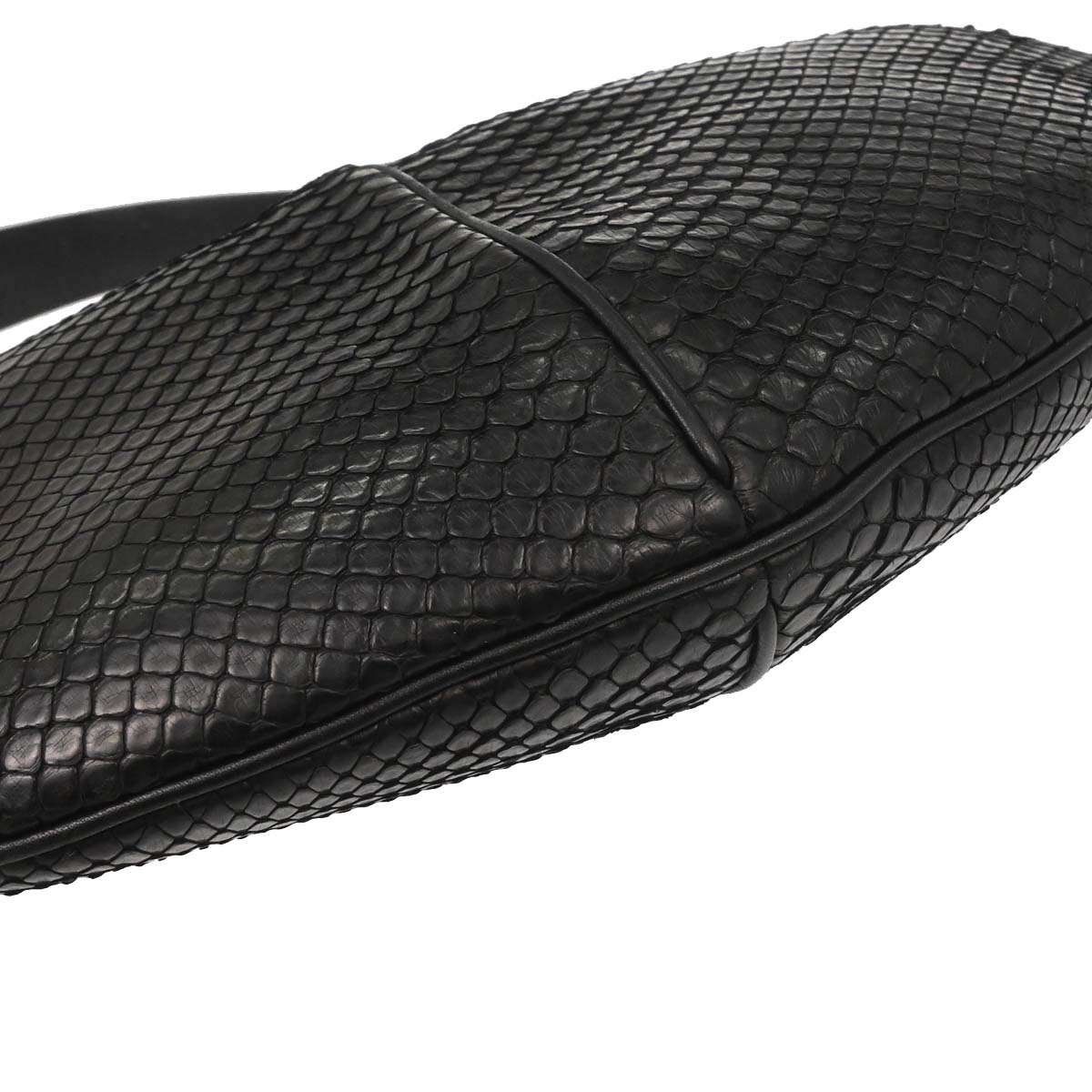 Salvatore Ferragamo * Black Python Gancini Hobo Handbag