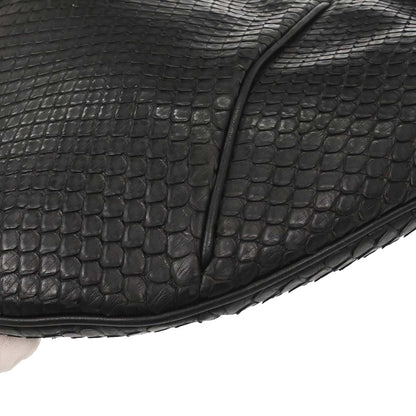 Salvatore Ferragamo * Black Python Gancini Hobo Handbag