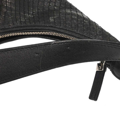 Salvatore Ferragamo * Black Python Gancini Hobo Handbag