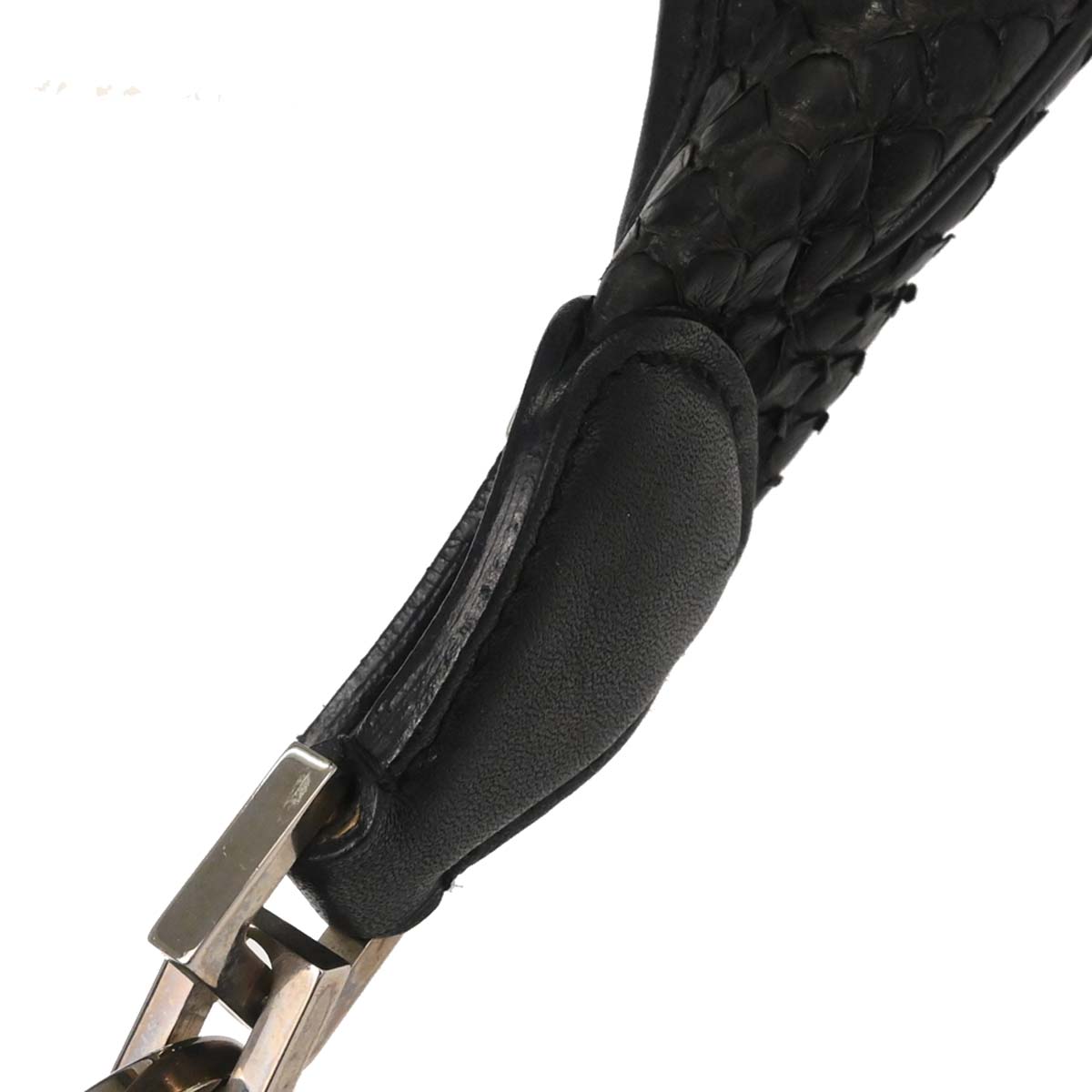 Salvatore Ferragamo * Black Python Gancini Hobo Handbag