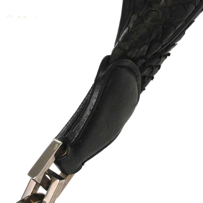 Salvatore Ferragamo * Black Python Gancini Hobo Handbag
