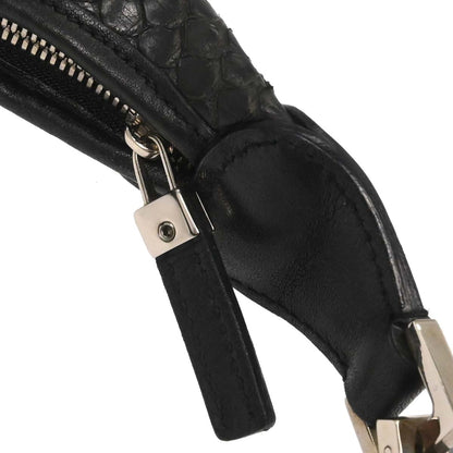 Salvatore Ferragamo * Black Python Gancini Hobo Handbag