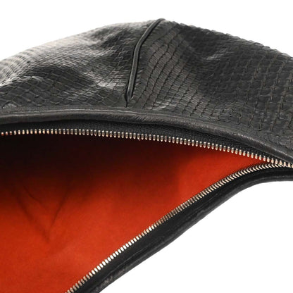 Salvatore Ferragamo * Black Python Gancini Hobo Handbag