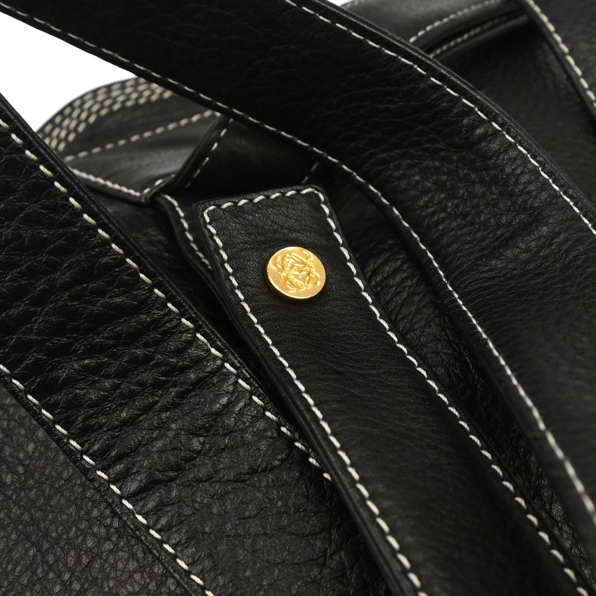 Loewe Black Leather Backpack