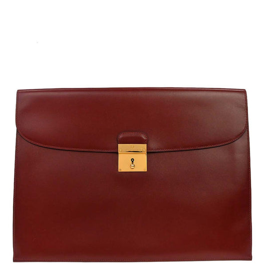 Hermes Rouge H Box Calf Quirus Clutch Bag