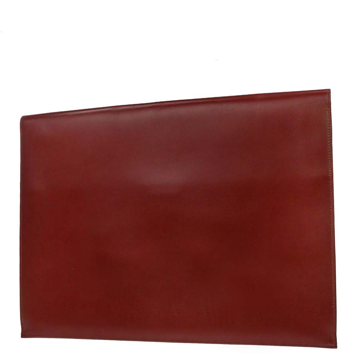 Hermes Rouge H Box Calf Quirus Clutch Bag