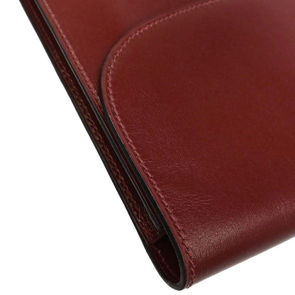 Hermes Rouge H Box Calf Quirus Clutch Bag