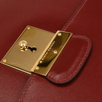 Hermes Rouge H Box Calf Quirus Clutch Bag